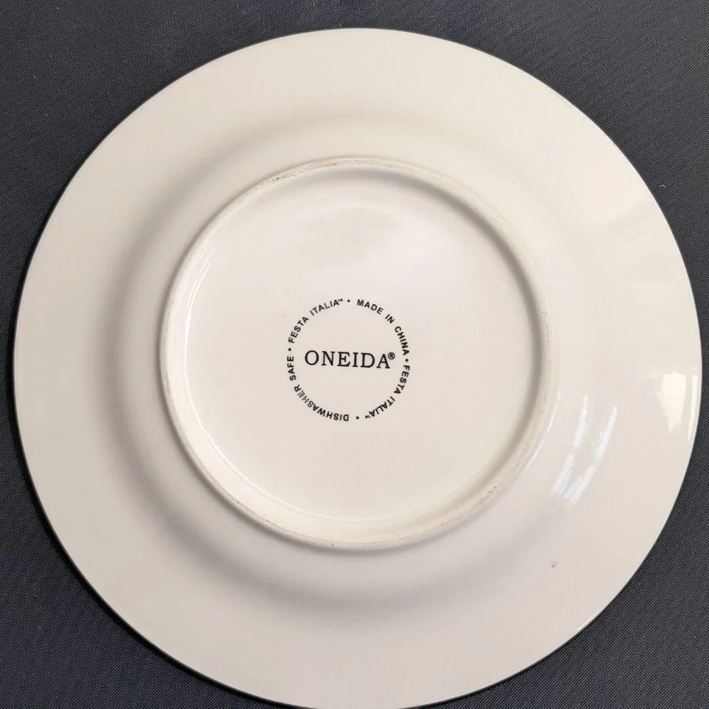 Vtg  8" Oneida Festa Italia Cheese/Salad/Dessert/Appetizers Venice Rome Pair - Picture 16 of 16